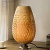 Tafellampen Vintage handgeweven bamboe tafellampen Chinese stijl bureaulamp voor woonkamer slaapkamer decoratie Creatief E27 bedlampje YQ240316