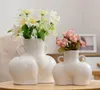 Nouvelle mode créative nordique en céramique Simulation corps Art fleur séchée plante Arrangement Vase décoration maison Decorat ornements9604921