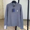 Polo Ralph Pony Half Zipper Twisted tröja för kvinnor i hösten och vinter Lazy Style Hög krage Stil Knitwear RL Half Zip Sweater Ralph Sweater Wool Mens V5lt