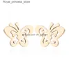 Wedding Jewelry Sets Earrings Necklace Butterfly Necklaces Gold Stainless Steel Set Cute Animal Stud Earings For Women Best Friend Dhgarden Q240316