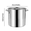 356210L Stock Pot Soup Rostfritt stål hink matlagning Ångare Kokare Stew Canning Sauce med lock 240308