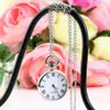 OUTAD 1PCS Quartz Round Pocket Watch Dial Vintage Halsband Silverkedja Pendant Antik stil personlighet Pretty Gift250s