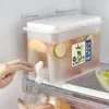 Wasserflaschen 3,5 l kalter Wasserkocher mit Wasserhahn Kühlschrank Obst Teekanne Sommer Haushalt Limonade Flasche große Kapazität Eiskühler Eimer
