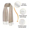 Schals Bohemian Geometrische Streifen Quaste Schal Frauen Weiche Luxus Stoff Textur Schals Wraps Winter Herbst Mode Vielseitig