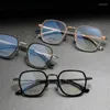 Okulary przeciwsłoneczne ramy ręcznie robione modne duże kwadratowe okulary rama dla mężczyzn kobiety vintage tytanowe okulary optyczne okulary retro pełne krawę
