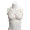 Chaînes de corps chaîne de soutien-gorge bijoux en cristal brillant poitrine harnais Bikini femmes collier goutte glands chaîne de corps