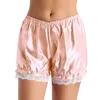 Kvinnors trosor kvinnor satin spets hem shorts underkläder frilly knickers dans pumpa blommare boxare söt lolita underkläder botten