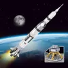 Modellen 3D Puzzle Carrier Rocket Saturn 5 Structuren Klein deeltjesbouw Kit Blokspeelgoed