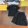 New kids tracksuits Embroidered logo T-shirt set summer baby clothes Size 100-150 CM boys POLO shirt and Large pocket shorts 24Mar