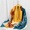 Lenços femininos stin tippet primavera verão longa lenço de seda shawl pintado lady stard femme impresso