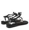 Italien Sommer Kristall Schleife Tanga Sandalen Schuhe Grosgrain Samt Weiß Schwarz Comfort Lady Flip Flops Walking EU35-40 Original Box