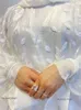 Abbigliamento etnico Ramadan Bianco Aperto Kimono musulmano Abaya Dubai Turchia Islam Arabo Jalabiya per donna Cardigan Robe Femme Musulmane Kaftani 754