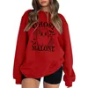 Kvinnors hoodies Long Hoodie Sweatshirt Kvinnor Halloween Casual Loose Pullover Fun Letter Printed Drop Fitted Sweater Women