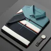 Zomer Hoge Kwaliteit Mannen Korte Mouw T-shirt 95% Katoen Multi-color Stijl Business Revers Gestreepte Mannen Polo Shirt 240304