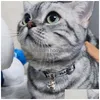 Obroże dla psów smyczy Projektanta kotów z dzwonkiem klasyczny wzór literowy luksusowy kotek regulowany bezpieczny wisiorek dla kotka idealny dla dziewczynki DH7IM