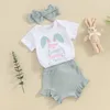 Set di abbigliamento Born Baby Girl Abiti pasquali Little Bunny Top e pantaloncini Set di vestiti estivi per neonati