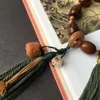 Strang Handgefertigtes Amethyst-Rattenarmband mit authentischer verwitterter Bodhi-Wurzelschnitzerei und in Holzkohle gerösteter Katzenkrallen-Laufschlaufe