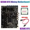 Computer Cables Connectors S B250C Btc Mining Motherboard With G4400 Cpu Sata Lga1151 12Xpcie To Usb3.0 Graphics Card Slot Support Dhq3T