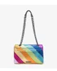 Borse a tracolla superiori KurtG Borsa da donna Splicing Borsa a tracolla con catena a testa d'aquila portatile Borsa a tracolla arcobaleno con tracolla 240311