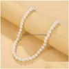 Perlenketten Künstliche 8mm Perlen Perlen Einfache Anhänger Halsketten Für Frauen Mädchen Hochzeit Party Club Dekor Modeschmuck Drop Deliv Dhqjx