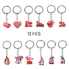 Nyckelringar Valentines Day Series Keychain Romantic Heart Ring Cartoon Fashion Keyrings Charms bil för kvinnor Girls Bag Drop Delivery Otdnz