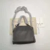Дизайнерская сумка Stella Mccartney Falabella, мини-тоут, женская металлическая серебристая черная крошечная женская сумка для покупок, кожаная сумка на плечо, высокое качество