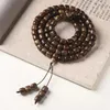 Strand Natural Kalimantan Agarwood Bucket Beads Hand String Old Material 108 Buddhist Man Women Couple Bracelet Retro Style