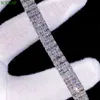 Fabrikspris Full Diamond Iced Out Armband Hip Hop 11 mm bred VVS Moissanite Armband 925 Silver Miami Cuban Link Chain