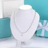 Tifaniym classique version haute T Home émail 4 m perle coeur bleu amour bouddha collier femmes blanc cuivre plaqué argent épais CNC acier estampé pendentif en forme 8VNL