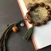 Strang Handgefertigtes Amethyst-Rattenarmband mit authentischer verwitterter Bodhi-Wurzelschnitzerei und in Holzkohle gerösteter Katzenkrallen-Laufschlaufe