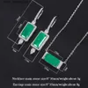 Bruiloft Sieradensets Retro 8 * 16mm Paraiba toermalijn hanger ketting oorbellen geschikt voor dames laboratorium diamant bruiloft feest prachtige sieraden set Q240316