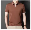 Erkek Polos MLSHP Yaz Polo Gömlek Yüksek Kaliteli Kısa Kollu Düz Renk İşletme İş Gündelik Erkek Tişörtler Moda Adam Tees 4xl