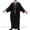 民族衣類2022男性イスラム教アラビア語カフタンイスラム教徒長袖ルーズアバヤローブファッションサウジアラビアドバイメンズジュバトベ638