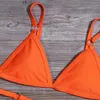 Damen-Bademode 2023 Sexy einfarbiger Bikini, Damen-Badeanzug, Push-Up-Bademode, sexy Dessous, hohl, zweiteilig, Neckholder-Unterwäsche, Dreieck-Bikini, C24315