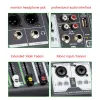 Equipo de 4 canales Entrada de mezclador de audio 48 Vphantom Power DJ Studio Streaming Audio Mixer con tarjeta de sonido de computadora incorporada