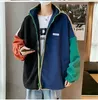 Spring Vintage Jackets Men Contrast Color Windbreaker Women Coat Two Wear Reversible Oversized Retro 90s Clothing 240305