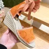 2024 Nieuwe Collectie Vrouwen Mode Espadrilles Sleehak Hoge Hakken Echt Leer Luxe Designer Schoenen Vrouw Open Hakken Gesp Slingbacks Hoge kwaliteit Merk Sandalen