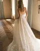 Modern A Line Wedding Dresses For Woman Strapless Lace Applique Bridal Gown Sweep Train Robe De Mariee 2024 Custom Size