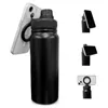 Water Bottles Magnetic Phone Holder Bottle 1000ml Insulated Stainless Steel With High Temperature For 12/24