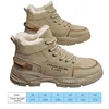 Shoes Boots Walking Plush Men 544 Winter Men's Casual Thicken Warm Male Sonw Outdoor Platform Work Footwear Zapatos Para Hombres 715