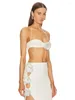 Work Dresses Women White Two Piece Set Sexy Elastic Bustier Top And Open Leg Long Skirt With Appliques Celebrity Evening Club Party Outfits