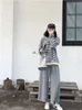 Sweats à capuche pour femmes Femmes Harajuku Gothic Stripe Coton Sweat à capuche Vêtements 2024 Automne Manches longues Lâche Kawaii Coréen Mince Sweat Kpop Tops