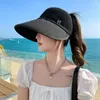 Cappelli a tesa larga da sole per le donne Moda coreana estiva Cappellino di protezione superiore vuoto Visiere da spiaggia femminili Cappello Casquette