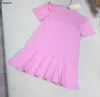 Luxury girls dresses kids skirt Silver letter embroidery Princess dress Size 90-150 CM kids designer clothes baby frock 24Mar