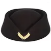 Berets Solid Color Women Stewardess Costume Accessories Flight Attendant Hat For Real-Estate Uniform Vintage Dropship