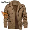 TACVASEN hiver à capuche coton Cargo vestes hommes poids lourd doublé polaire veste chaude travail coupe-vent manteaux coupe-vent Parka homme 240301