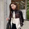 Kadın Ceket Tasarımcı Ceketleri Kadın Moda Kontrast Renk İşlemeli Mektup Grafik Beyzbol Giyim Gevşek Gevşek Açık Dış Spor Fermuarı Ceket