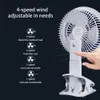Electric Fans Multifunction Mini Clip Fan Usb Rechargeable 2000mah Hand Wall Ceiling with LED Light for Home Camping Portable 240316