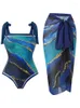 ワークドレスフィッシンリングファッションプリントセクシーな水着スカート2ピーススイムウェアの女性服のマッチングセットストラップ衣装女性2024
