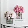 Decorative Flowers 27 Heads Artificial Silk Peony Bouquet Luxury DIY Home Decoration Table Flower Pography Prop Fake Wedding Bride